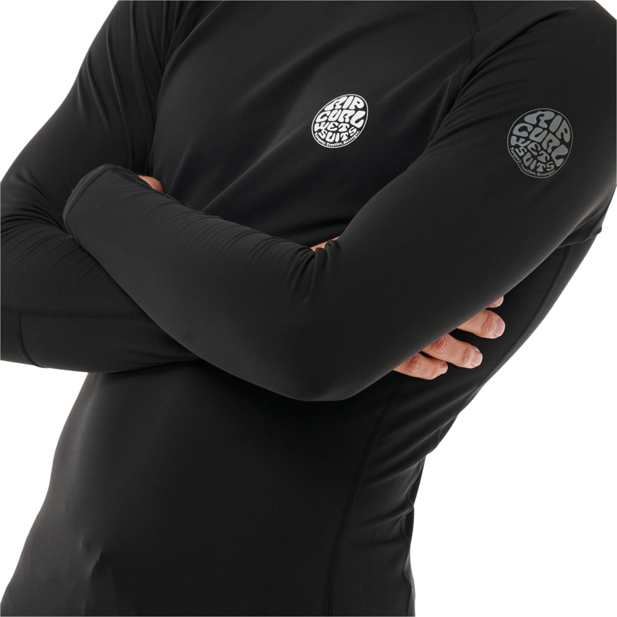 2026 Rip Curl Mens Icons UPF Brushed Long Sleeve Rash Vest 196MRV - Black